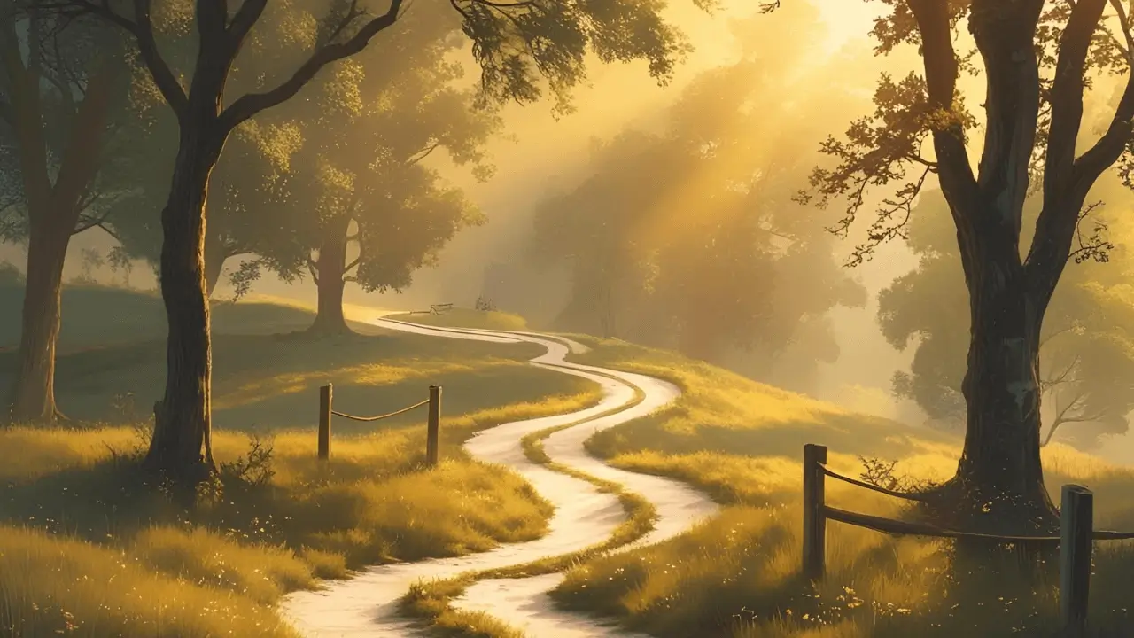 Uma imagem de um caminho. Simbolizando os caminhos que devemos seguir segundo a bíblia