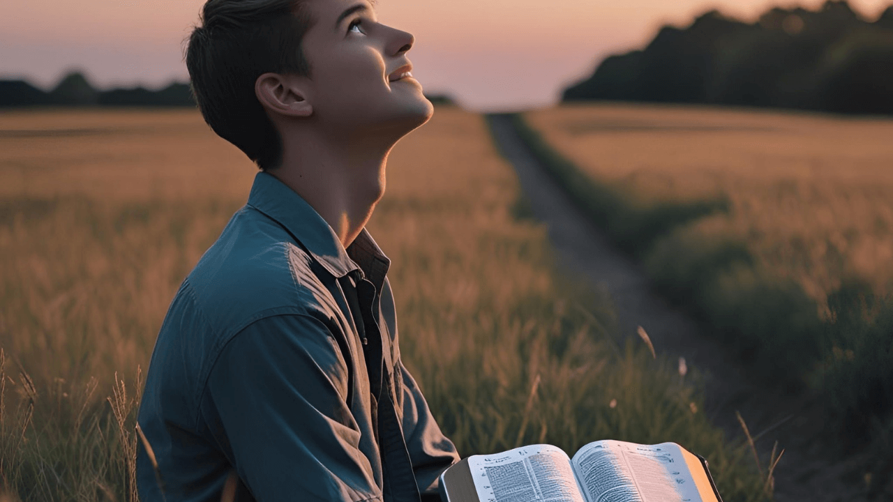 Imagem de um jovem buscando ter um coração segundo o de Deus 