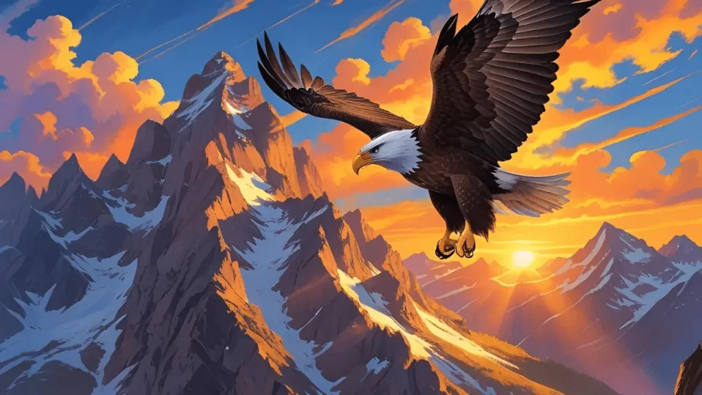Águia voando, simbolizando força e renovação 