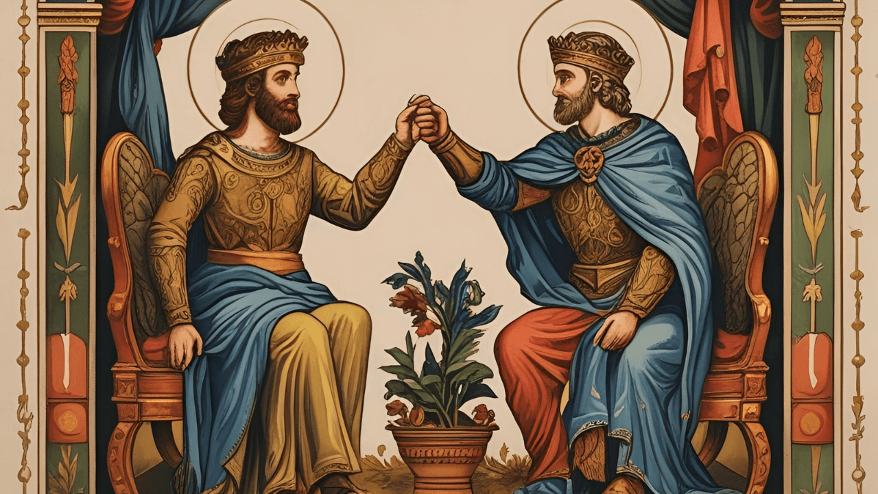 Imagem de dois amigos juntos. Simbolizando a amizade de Davi e Jônatas.