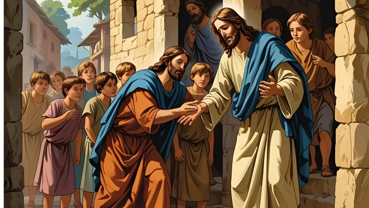 Imagem de Jesus– uma Ilustração de um milagre de Jesus