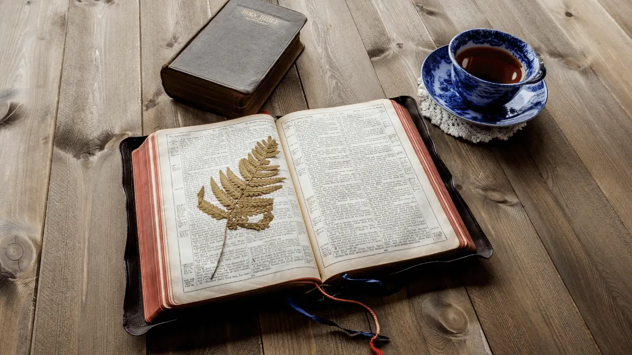 Bíblia aberta com uma xícara simbolizando momento pessoal de devoção bíblica para iniciar o devocional