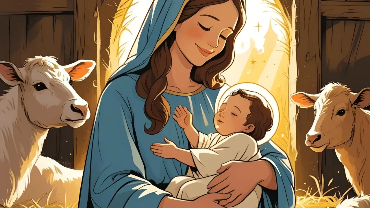 Imagem simbólica de Maria com Jesus no colo
