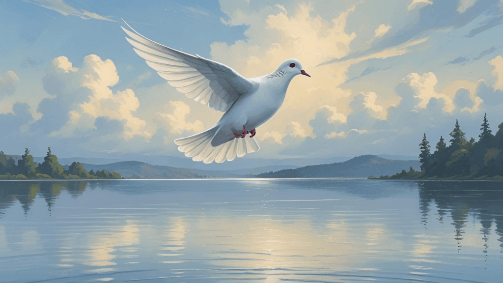 Imagem de um pombo. Simbolizando o espírito santo e a paz