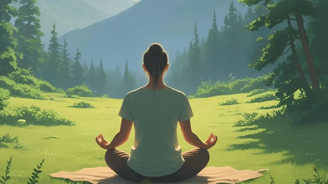 Uma pessoa em um ambiente calma na natureza. Procurando Descanso em Deus