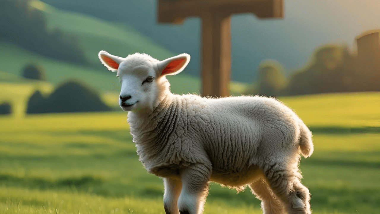 Imagem de um cordeiro. Simbolizando o sacrifício de Jesus Cristo 
