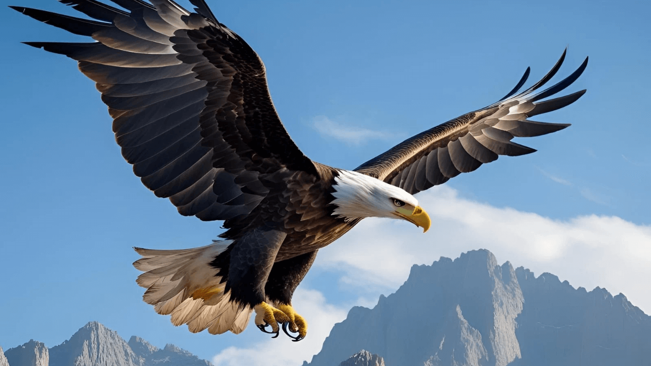 Imagem de uma águia. Simbolizando renovação e visão espiritual 