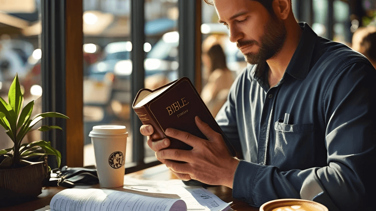Um homem em sua sala no trabalho. Buscando refletir Cristo no trabalho 
