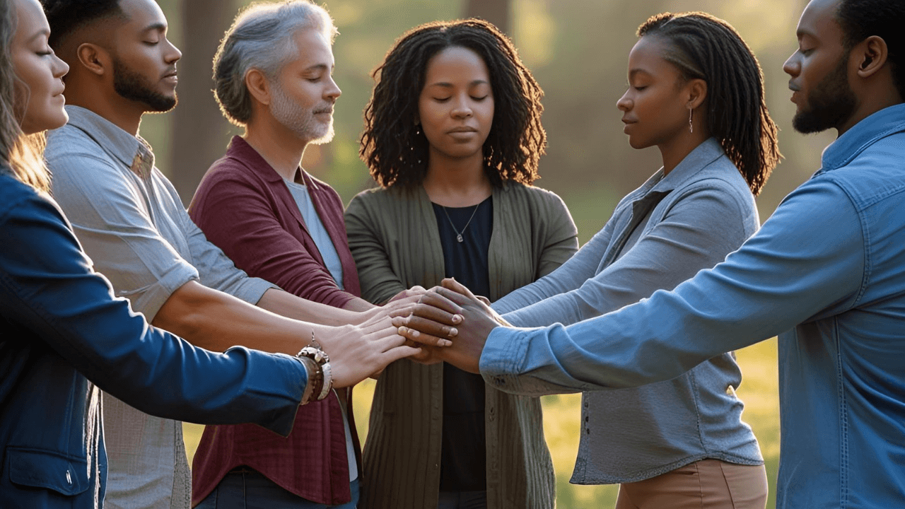 Imagem de um grupo de amigos cristão. Simbolizando união pelo chamado de Deus 