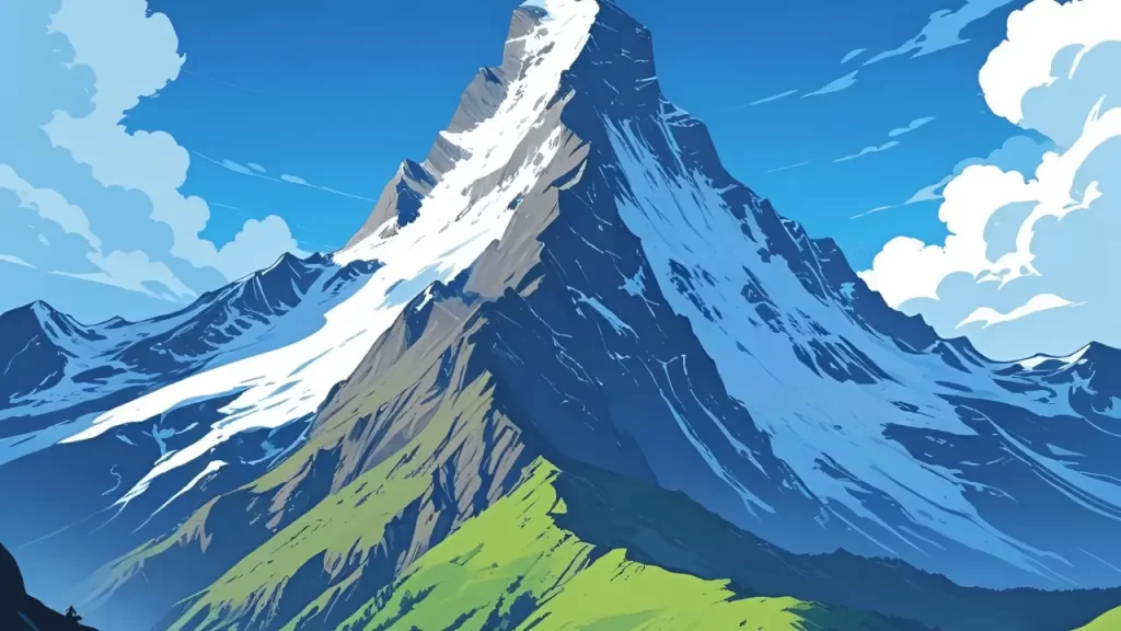 Foto de uma montanha. imagem que remeta a força.