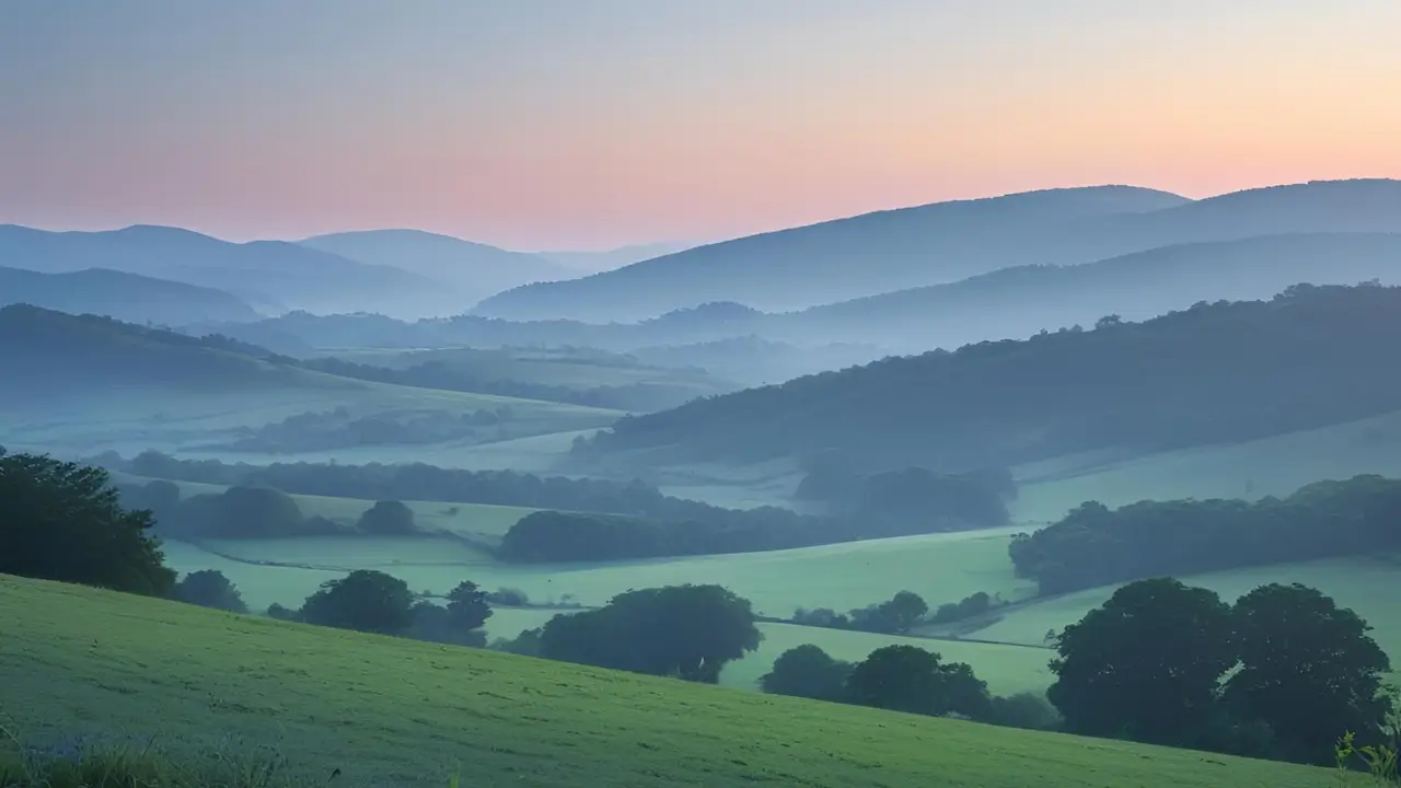 Paisagem ao amanhecer simbolizando paz e renovação da fé em Deus