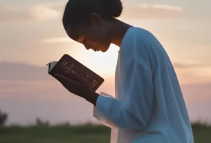 Pessoa orando ao amanhecer, praticando devocional de gratidão antecipada