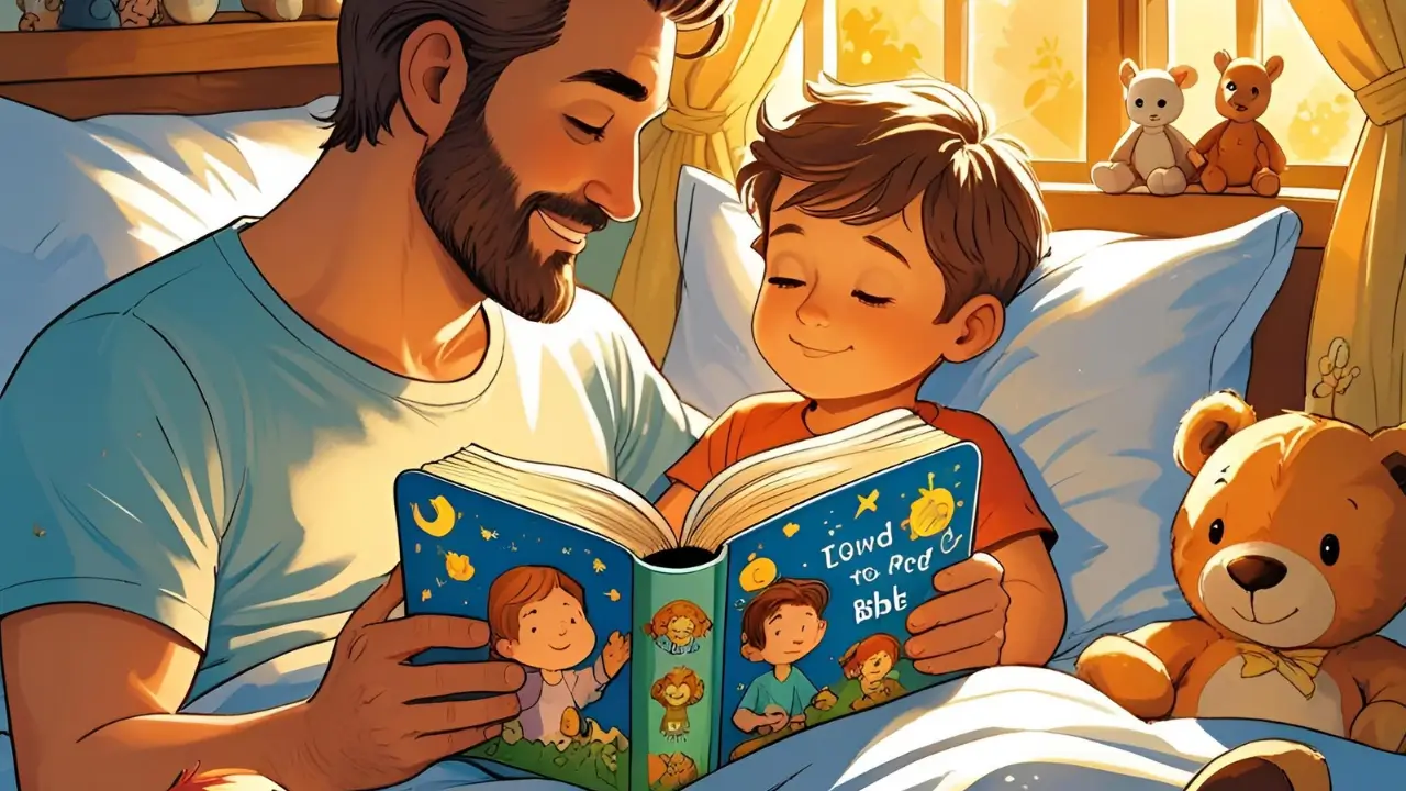 Hora de dormir com história bíblica contada pelos pais.