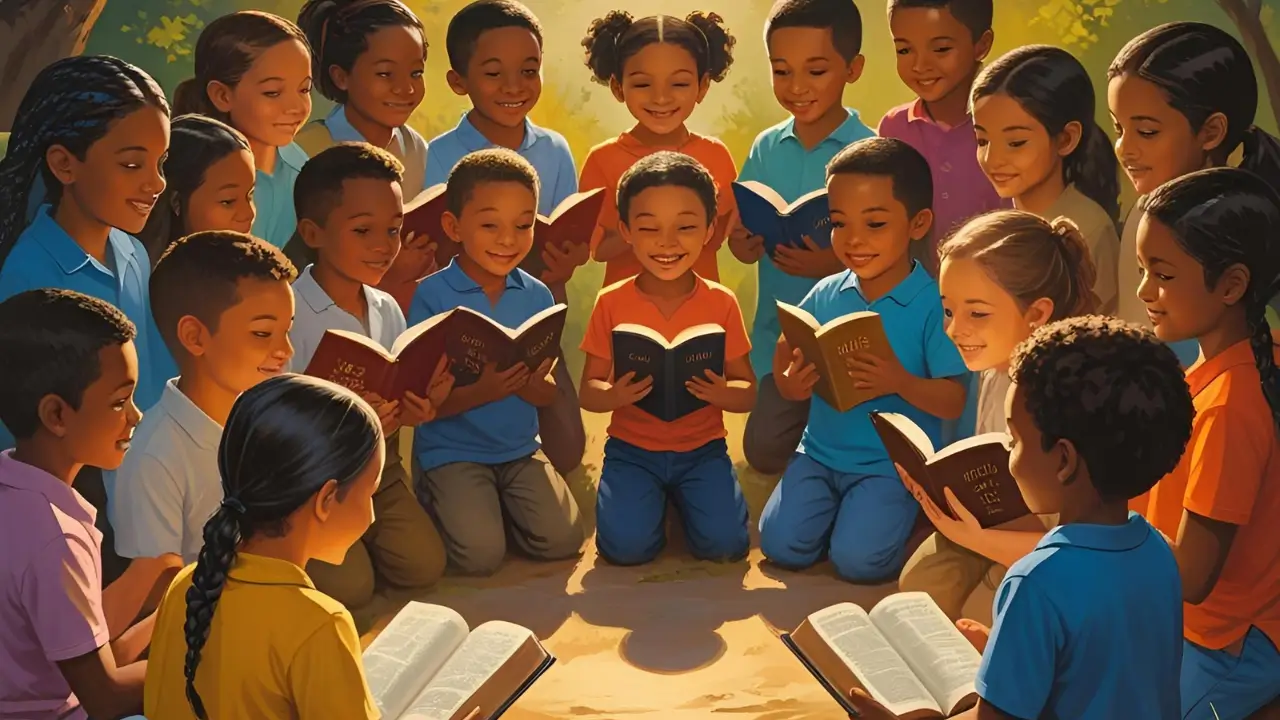 Hora de dormir com história bíblica contada pelos pais.