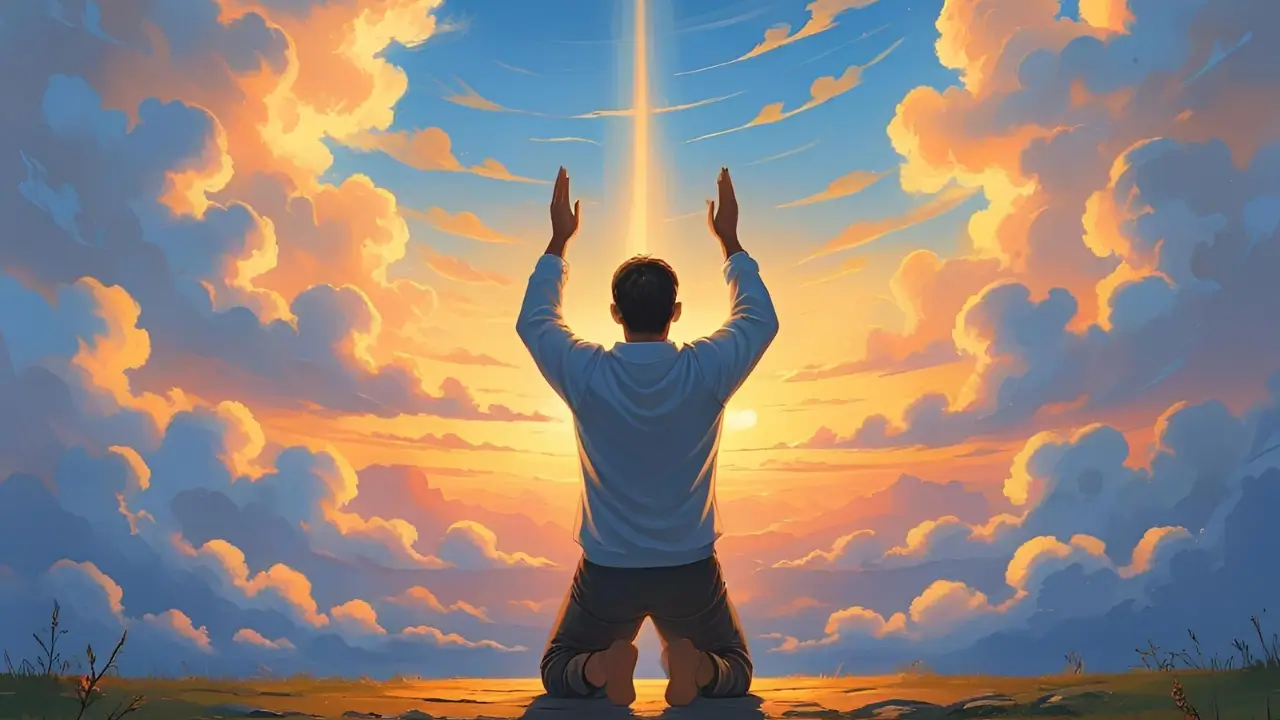 Devocional cristão: começando o dia com Deus em oração ao amanhecer.