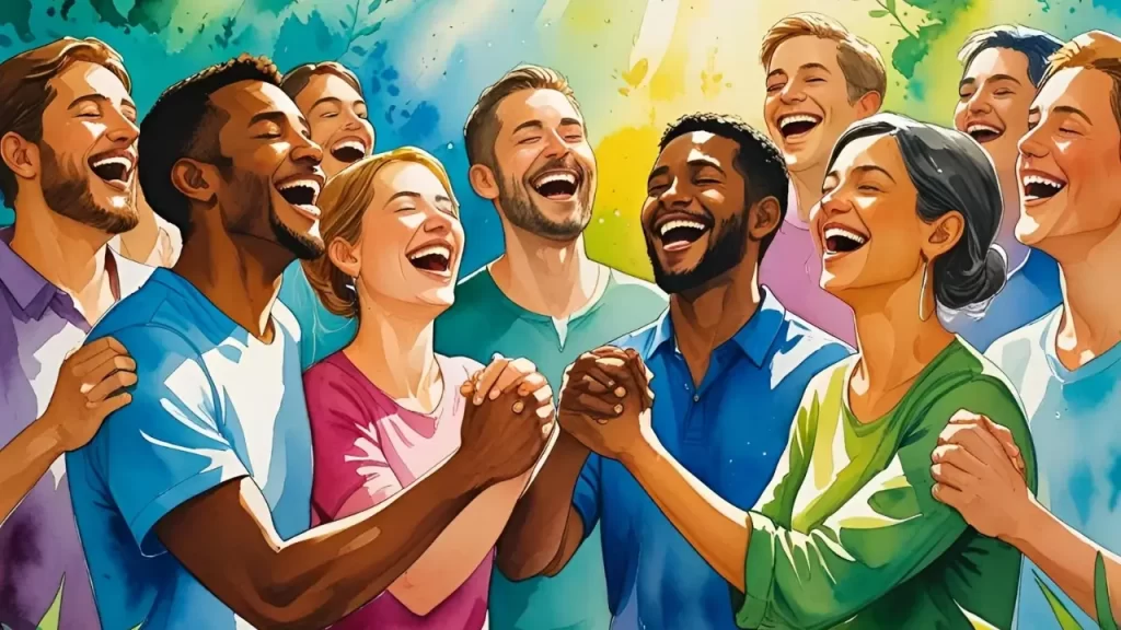 Grupo de pessoas compartilhando um momento de oração e comunhão