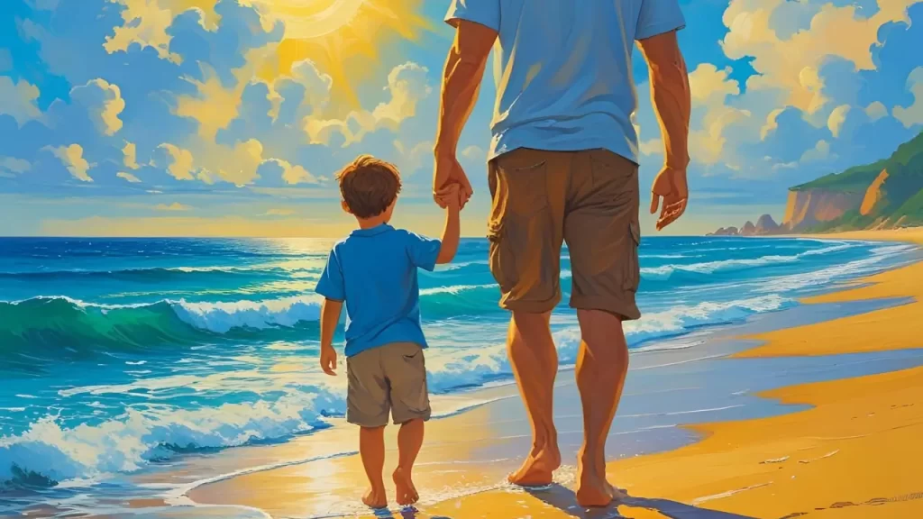 Mãos adultas segurando mãos de criança, representando o cuidado amoroso de Deus.