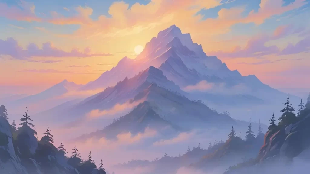 Paisagem tranquila com pôr do sol, simbolizando a paz e a presença de Deus que renova a esperança nos corações aflitos.