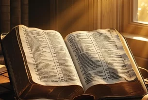 Manuscritos antigos ao lado de uma Bíblia aberta – livros apócrifos e excluídos da Bíblia.