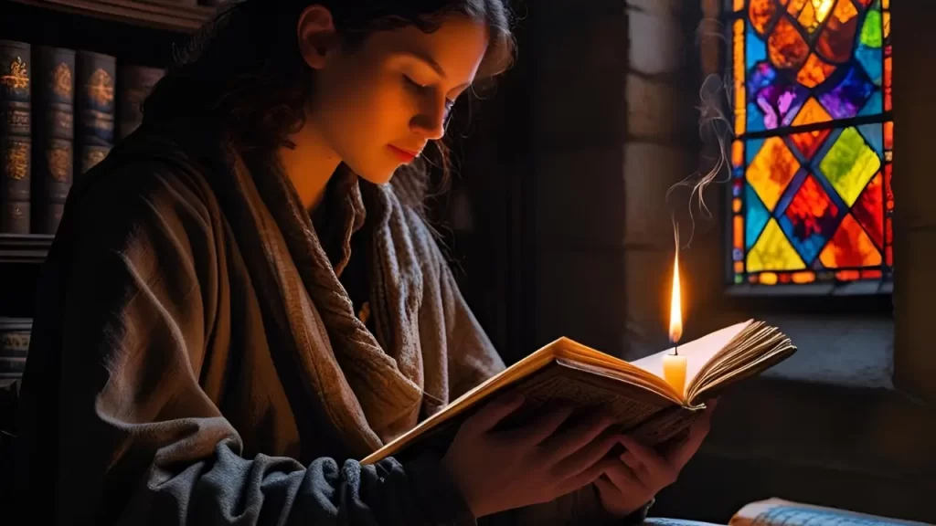 Pessoa estudando manuscritos apócrifos – busca por sabedoria e discernimento.