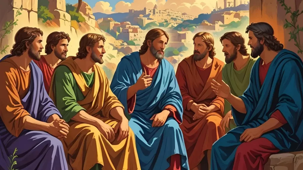 Representação de Tomé, também chamado Dídimo, entre os doze apóstolos de Jesus.