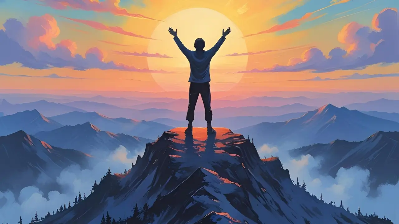 Imagem sugestiva de alguém em atitude de oração ou contemplação, transmitindo paz e alegria interio. Imagem do Devocional de hoje.