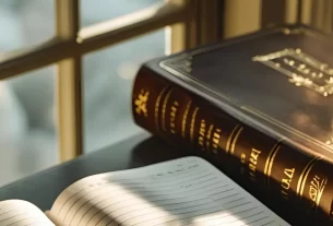 Cristão organizando seu tempo com Bíblia e agenda. Imagem sobre a vida cristã.