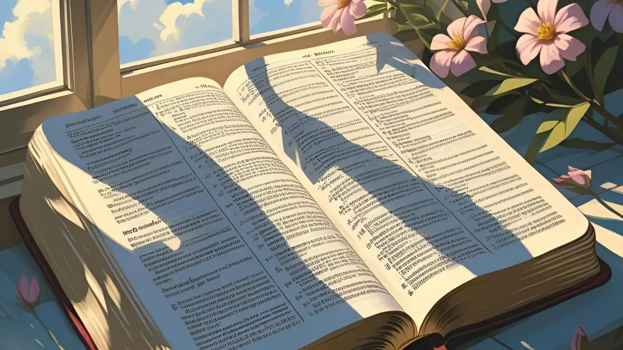 Bíblia aberta com luz natural, representando a Palavra de Deus que acalma e fortalece o coração. Imagem do Devocional de hoje.