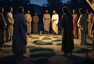 Uma imagem do Jardim do Getsêmani à noite, mostrando um cenário silencioso e tenso, pode ajudar o leitor a se situar no momento da prisão de Jesus. Imagem sobre curiosidade bíblica.