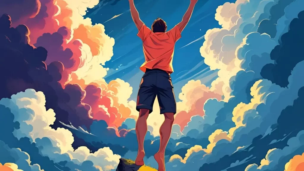 Pessoa sendo levantada, representando a promessa de Deus de não deixar o justo prostrado.