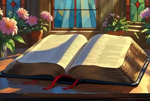 Bíblia aberta sobre a mesa para iniciar um devocional.