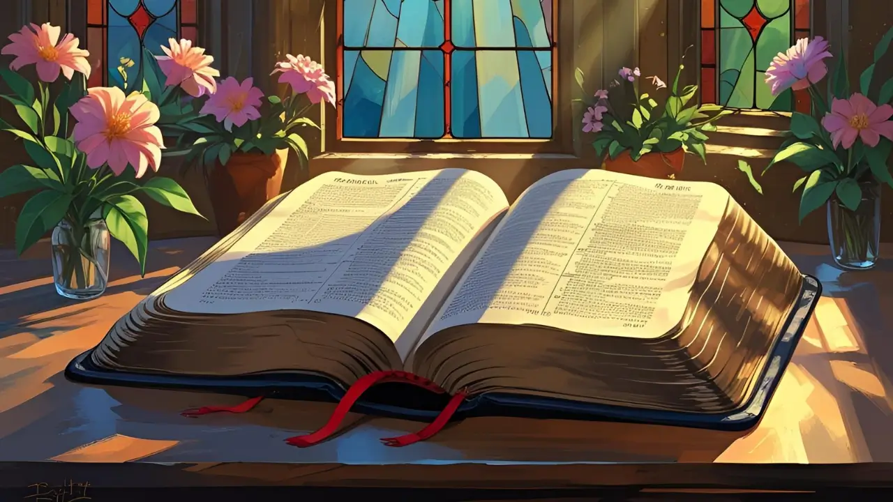 Bíblia aberta sobre a mesa para iniciar um devocional.