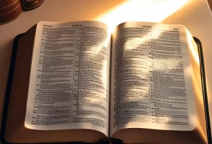 Bíblia aberta representando a presença de Deus, fonte da alegria inabalável segundo Devocional de hoje. Salmos 16:11"