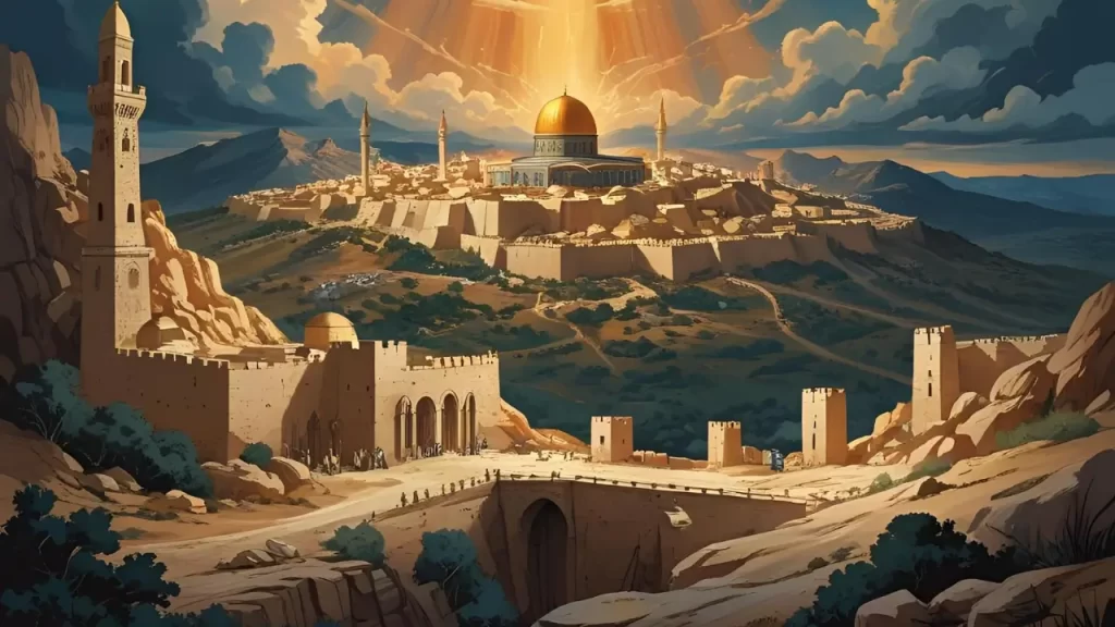 Nova Jerusalém simbolizando a promessa de Deus de fazer novas todas as coisas – Apocalipse 21:5.