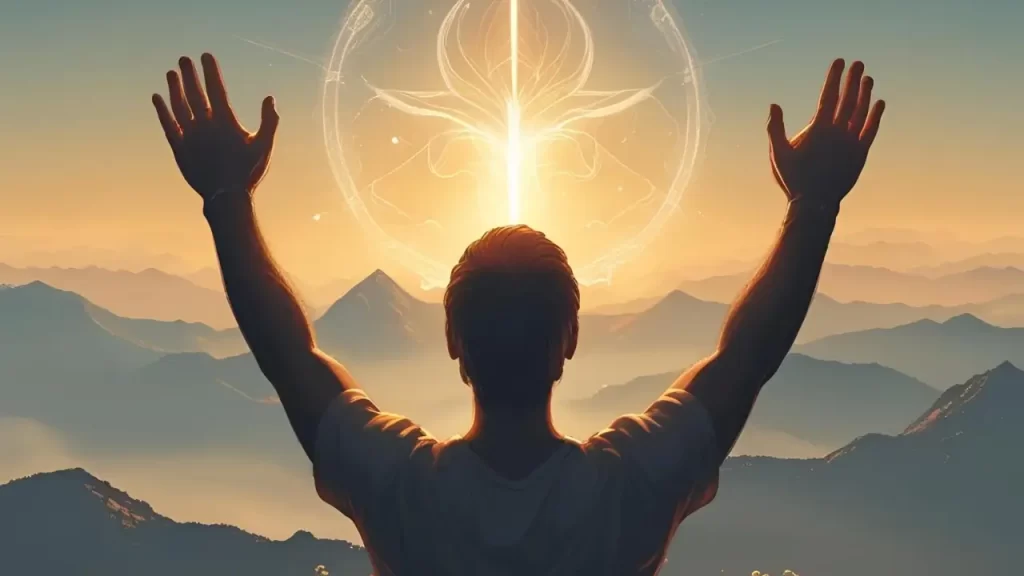 Mãos levantadas em adoração; confiança em Deus. imagem de cristão confiando em Deus na vida cristã para tomar boas decisões.