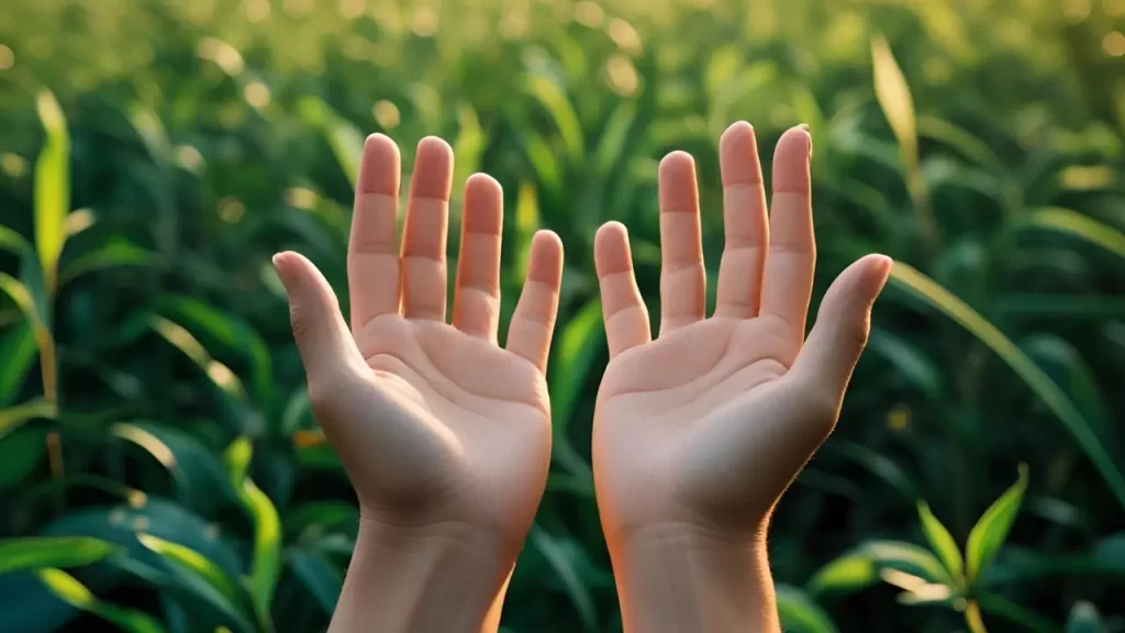 Mãos abertas para o céu ou símbolo de paz interior: Paz de Deus guardando o coração ansioso – Devocional de Hoje: Filipenses 4:6-7.