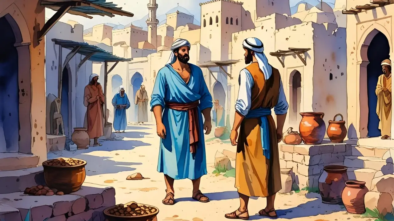 Ilustração da parábola com o credor e o servo.