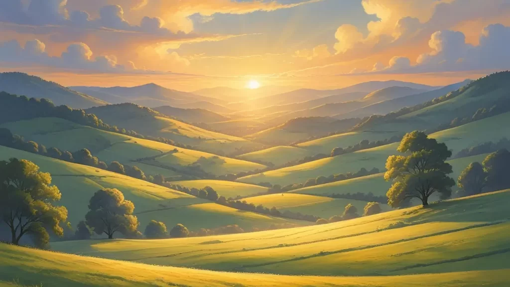 Paisagem tranquila com luz, simbolizando paz e fortalecimento em tempos de angústia.