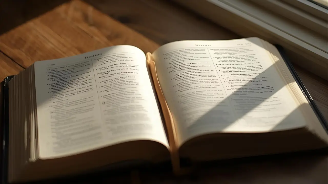 Bíblia aberta para iniciar um devocional.