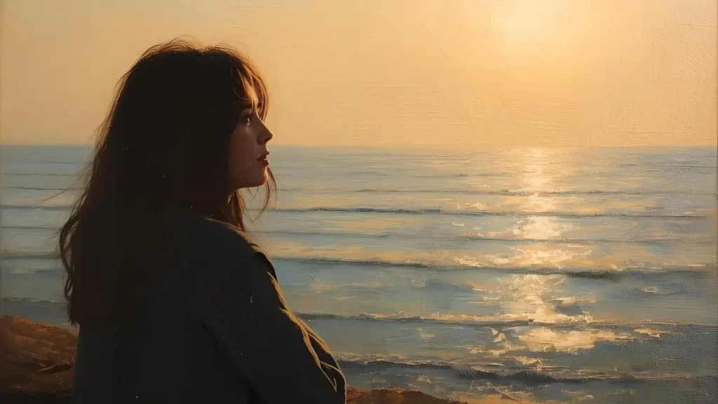 Uma pessoa olhando para o horizonte.