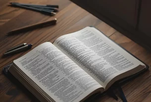 Bíblia aberta para iniciar um devocional.