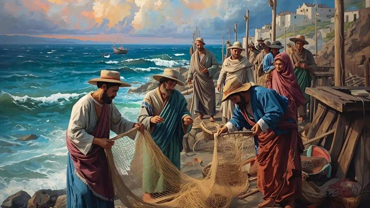pescadores da época de Jesus. Pesca na Galileia nos tempos bíblicos, contexto da parábola da rede.