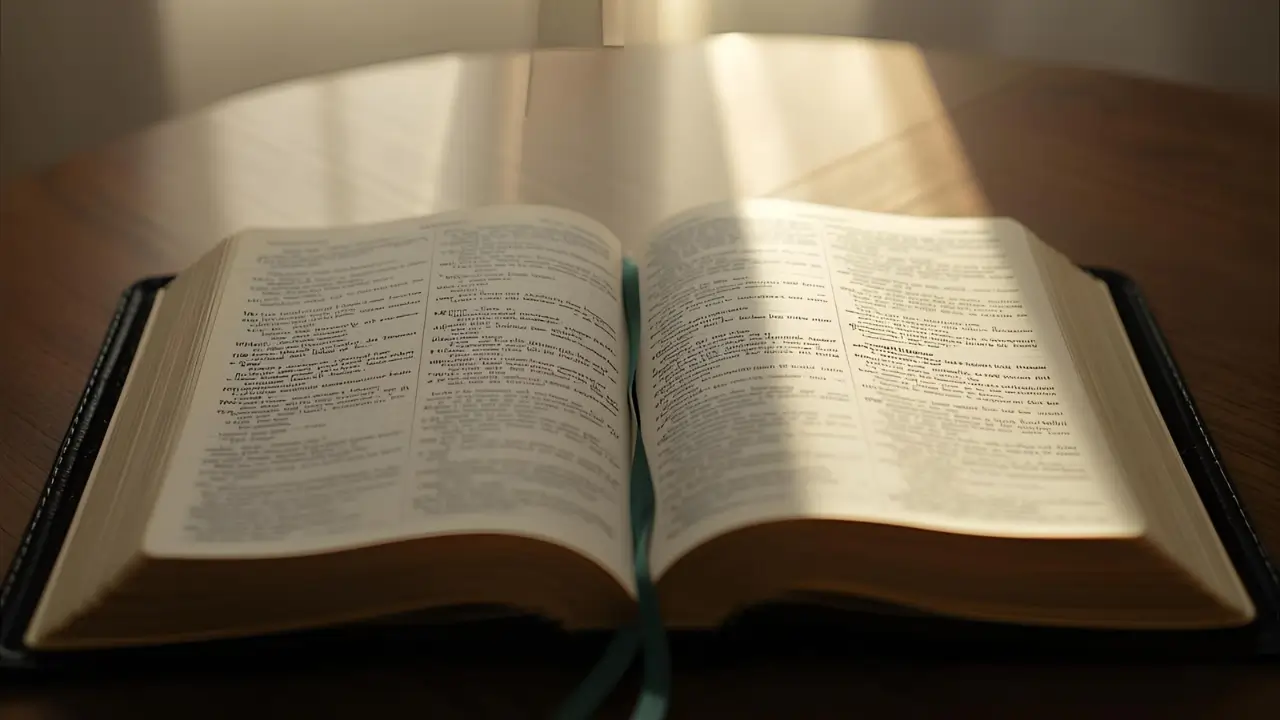 Bíblia aberta para iniciar um devocional.