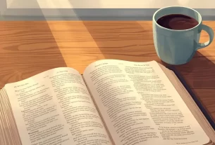 Bíblia aberta para iniciar um devocional.
