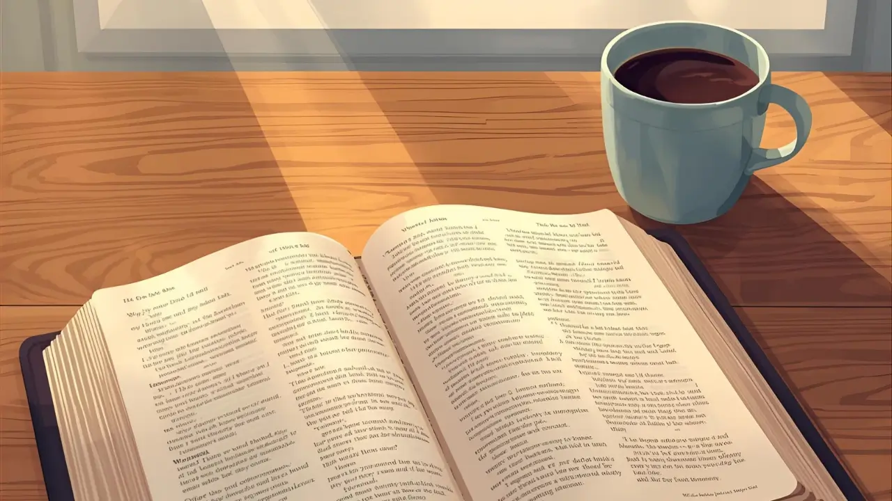 Bíblia aberta para iniciar um devocional.