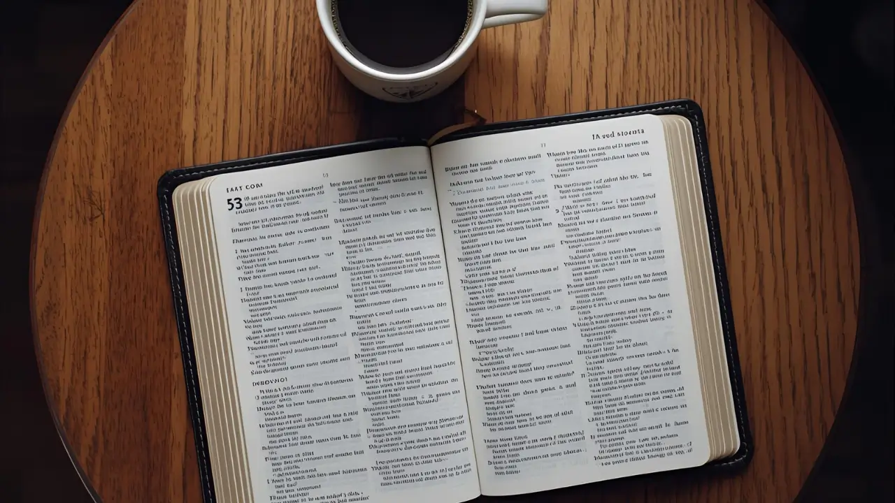 Bíblia aberta para iniciar um devocional.