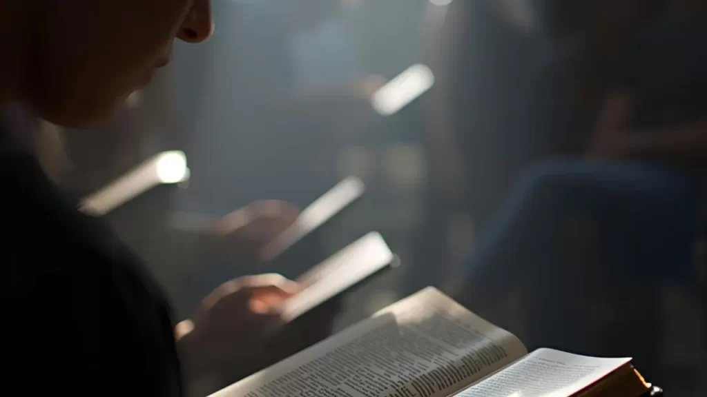 Pessoa lendo a Bíblia.