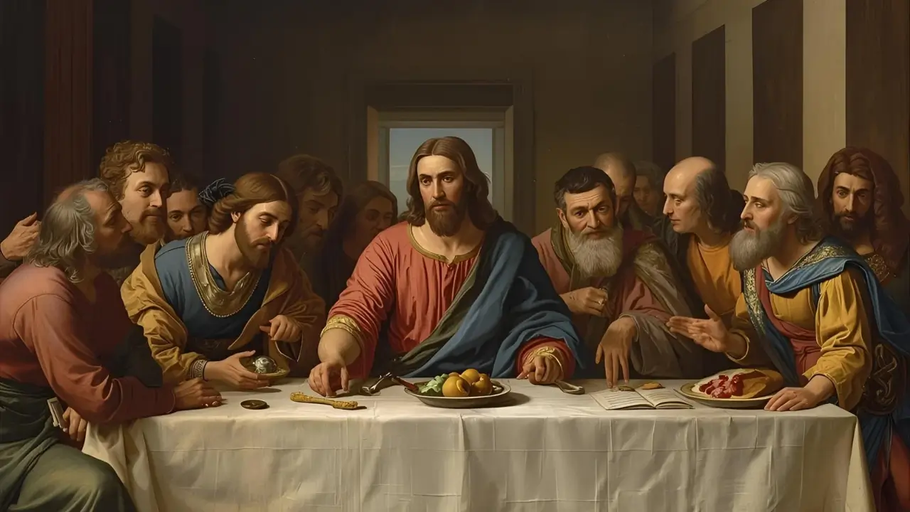 Jesus contando a parábola da Grande Ceia.