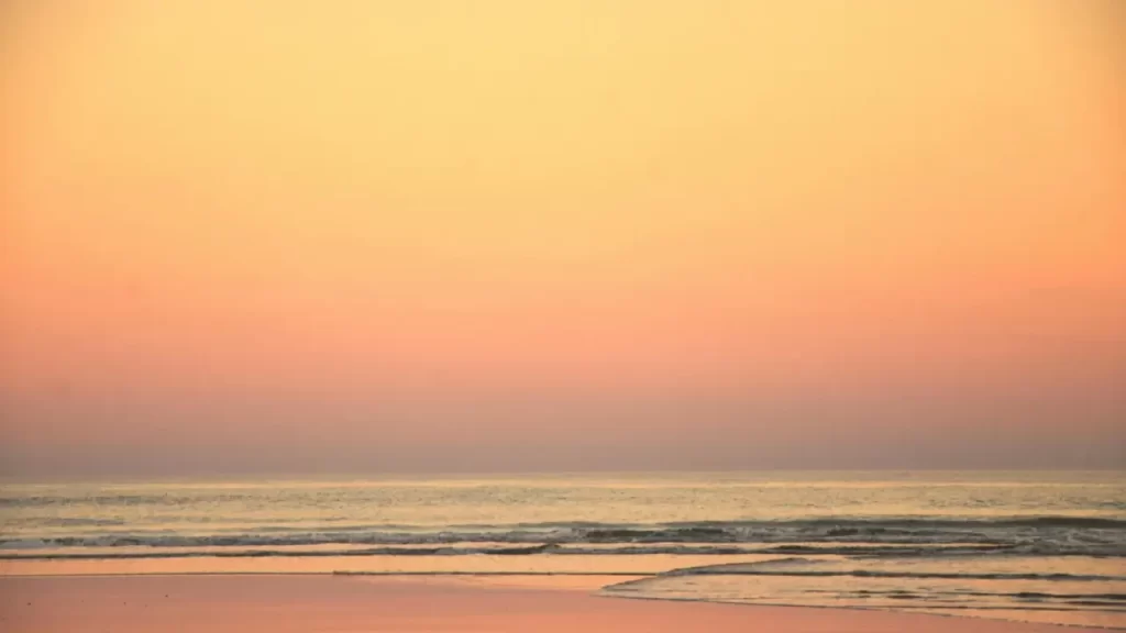 Uma paisagem tranquila ao amanhecer. 