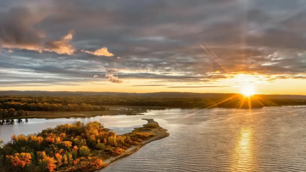 Imagem do pôr do sol. 
